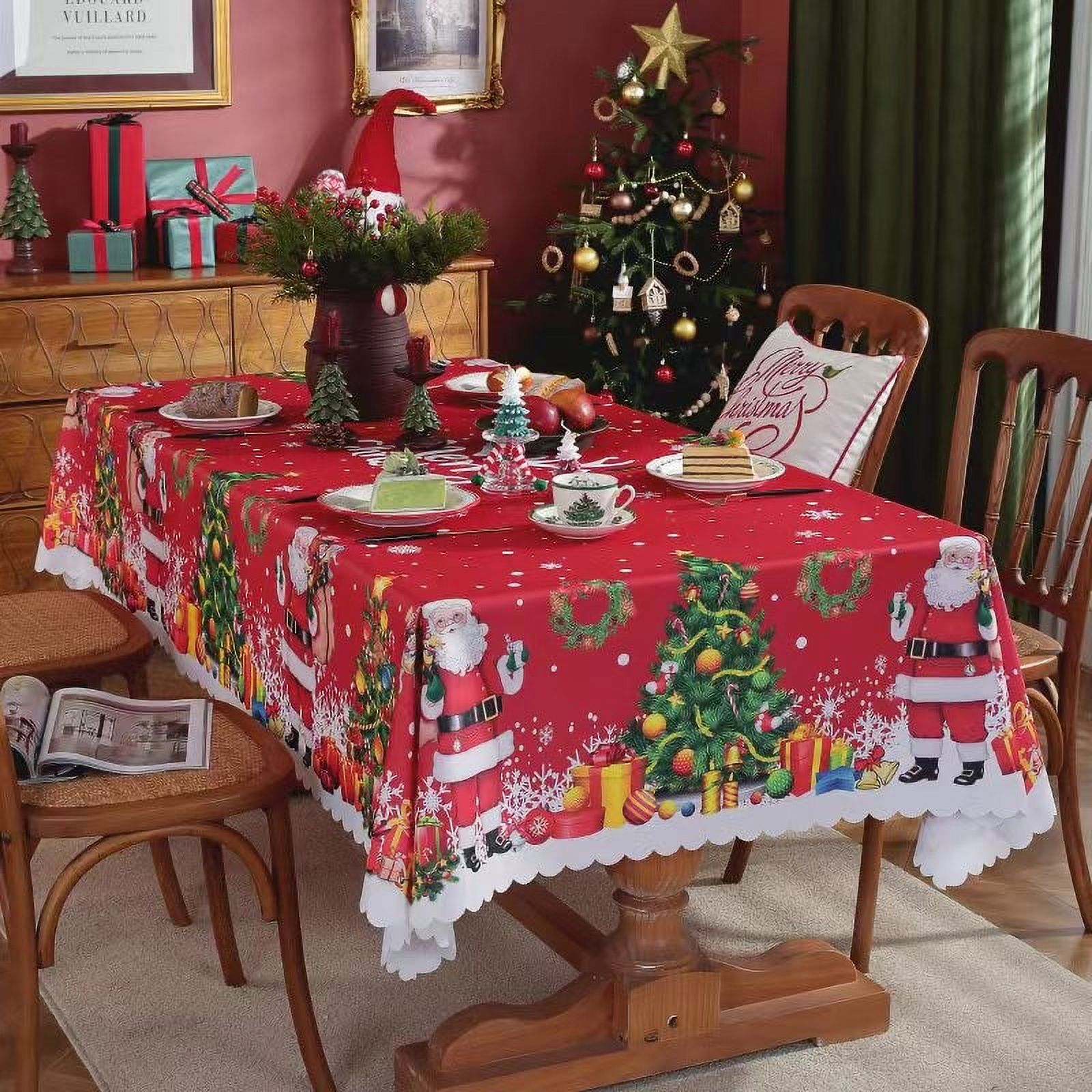 Jacenvly New Nightmare Before christmas Table Decorations Holiday Party Round Table Tablecloth Waterproofs Antis Grease Room Decor Christmas Gifts